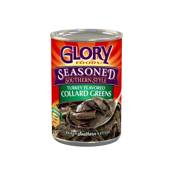 Canned & Jarred Vegetables Glory Foods Seasoned Southern Style Smoked Turkey Flavored Collard Greens hero