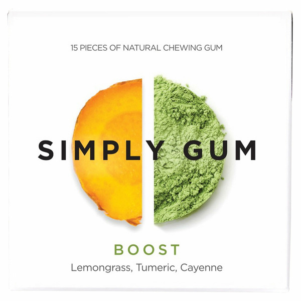 Mint & Gum Simply Gum Boost Lemongrass Turmeric Cayenne Natural Chewing Gum hero