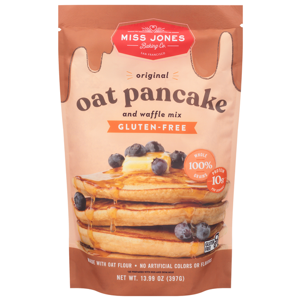 Miss Jones Baking Co. Oat Pancake and Waffle Mix, Gluten-Free, Original hero