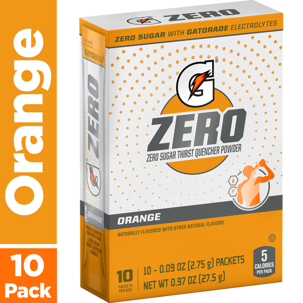 Cocoa & Drink Mixes Gatorade Zero Sugar Thirst Quencher Powder, Orange hero