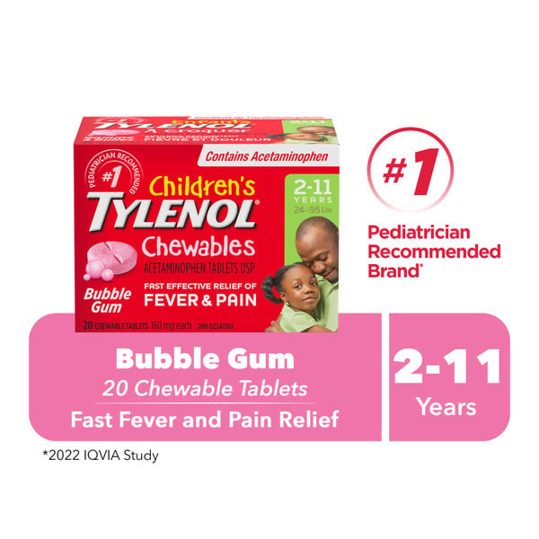 Children's Health Care Children's TYLENOL Children's Chewables Fever & Pain hero