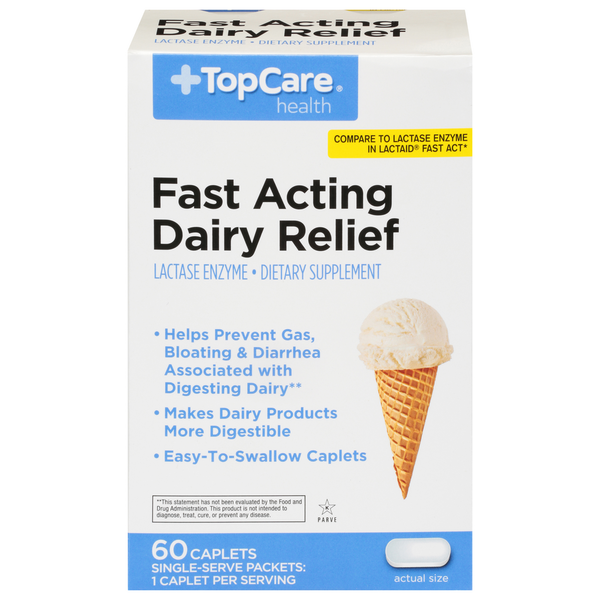 Digestion TopCare Dairy Relief, Fast Acting, Caplets hero