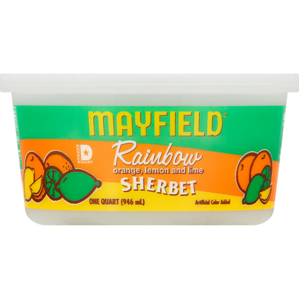 Ice Cream, Novelties & Ice Mayfield Dairy Farms Rainbow Sherbet with Orange, Lemon, and Lime hero