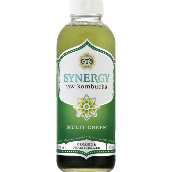 Refrigerated GT's Living Foods Enlightened Organic Raw Kombucha, Multi-Green hero