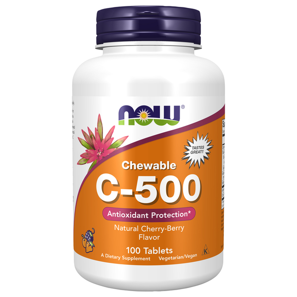 Vitamins & Supplements NOW Vitamin C 500 Cherry Chewable hero