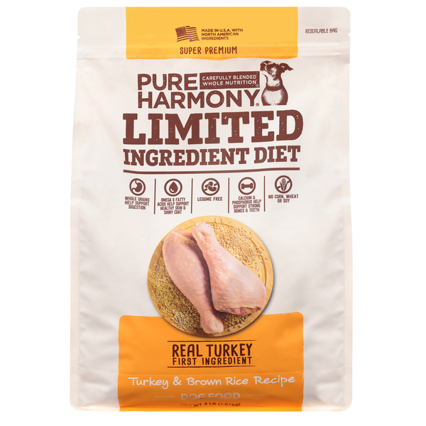 Dog Food & Care Pure Harmony Dog Food, Super Premium, Turkey & Brown Rice Recipe, Limited Ingredient Diet hero