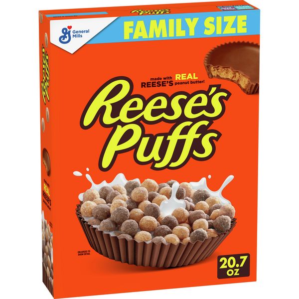 Cereal General Mills Reese's Puffs Cereal, Chocolatey Peanut Butter, with Whole Grain hero