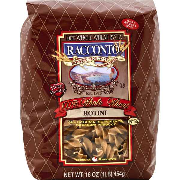 Instant Foods Racconto Italian Foods Rotini, No. 56, 100% Whole Wheat hero