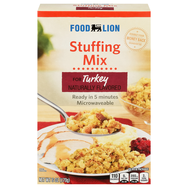 Marinades & Meat Preparation Food Lion Stuffing Mix, For Turkey, Box hero