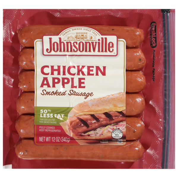 Hot Dogs, Bacon & Sausage Johnsonville Sausage, Smoked, Chicken Apple hero