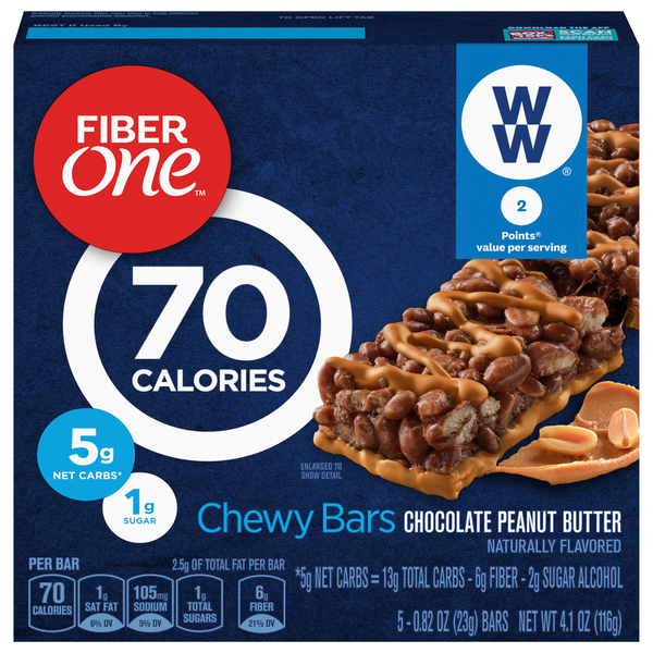 Breakfast Bars & Pastries Fiber One Chewy Bars, Chocolate Peanut Butter hero