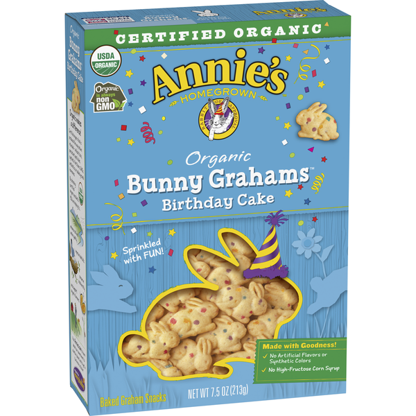 Crackers Annie's Organic Birthday Cake Bunny Grahams hero