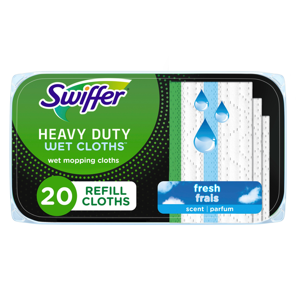 Cleaning Products Swiffer Sweeper Heavy Duty Multi-Surface Wet Cloth Refills, Fresh scent hero