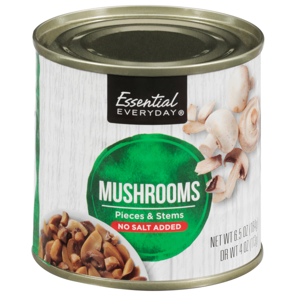 Canned & Jarred Vegetables Essential Everyday Mushrooms, No Salt Added, Pieces & Stems hero