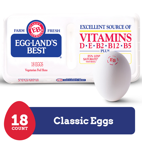 Eggs Eggland's Best Classic Extra Large White Eggs, 18 count hero