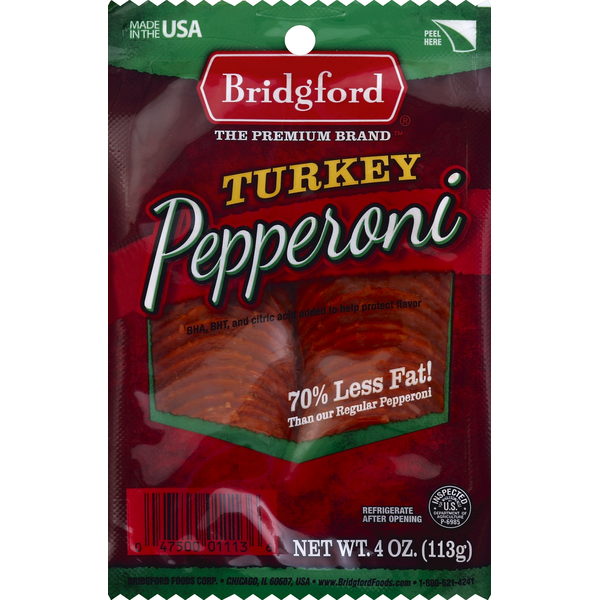 Packaged Lunch Meat Bridgford Pepperoni, Turkey hero