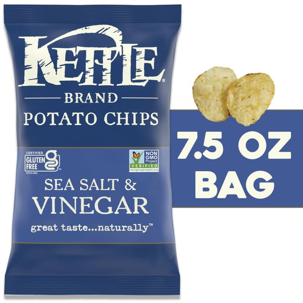 Kettle Chips Sea Salt and Vinegar Potato Chips hero