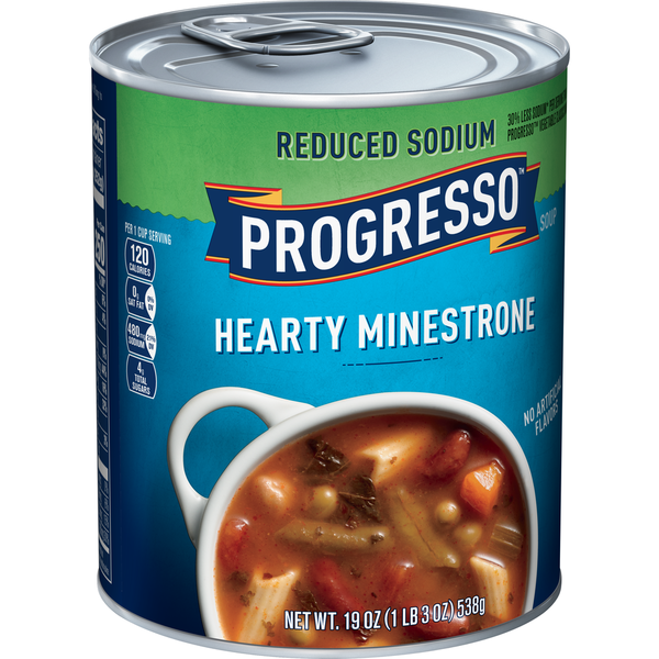 Soup, Broth & Bouillon Progresso Reduced Sodium Hearty Minestrone Soup hero