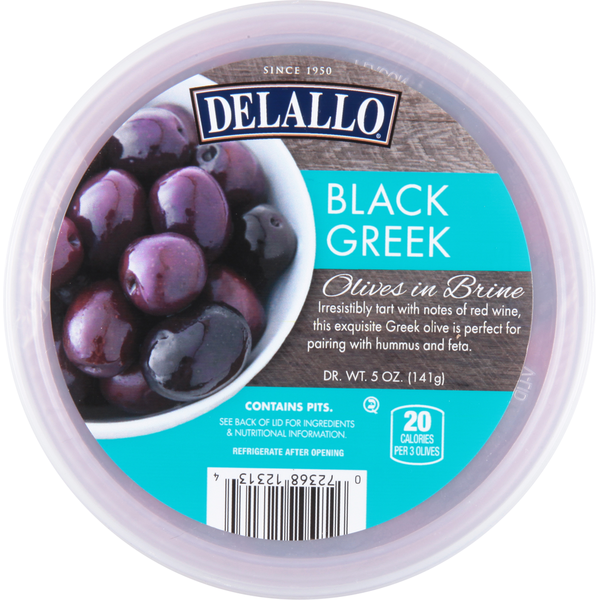 Oils & Vinegars DeLallo Black Greek Olives in Brine hero