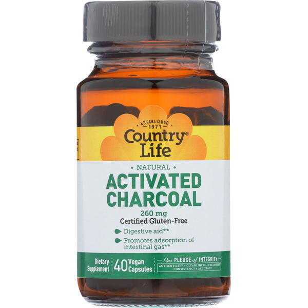 Digestion Country Life Activated Charcoal 260 Mg hero