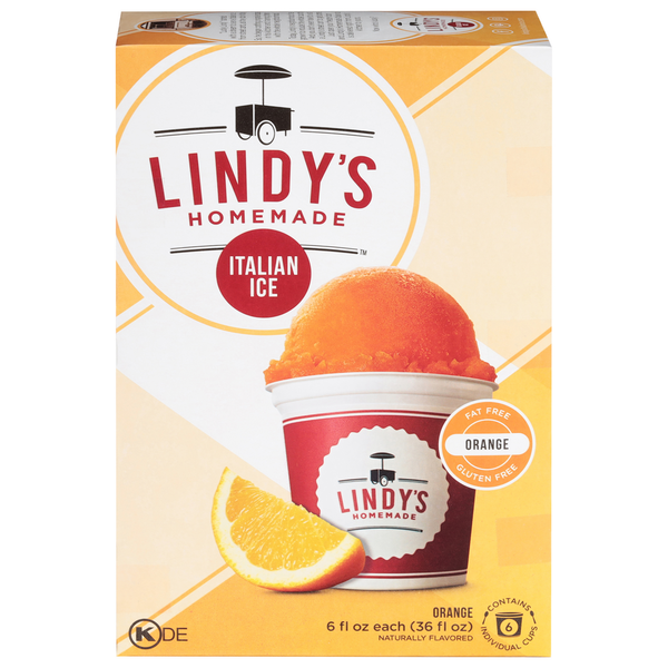 Ice Cream & Ice Lindy's Homemade Italian Ice, Orange hero