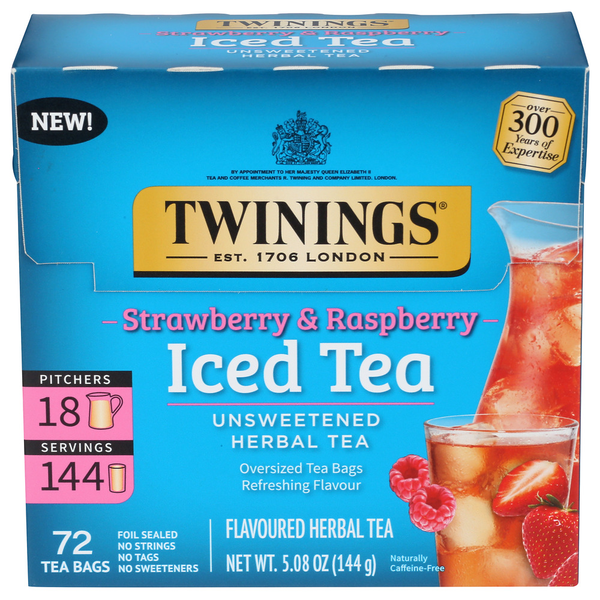 Tea Twinings Strawberry Raspberry Iced Tea Herbal hero