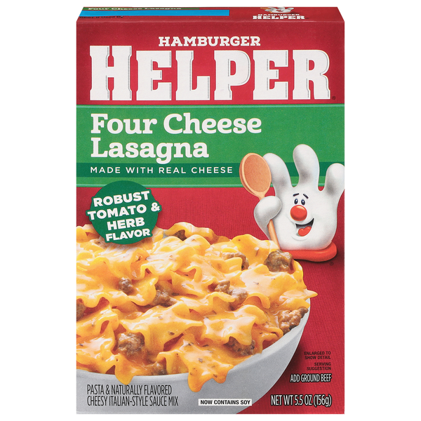 Instant Foods Hamburger Helper Four Cheese Lasagna, Robust Tomato & Herb Flavor hero