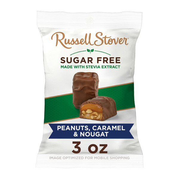 Candy & Chocolate Russell Stover Sugar Free Peanuts, Caramel & Nougat Covered In Chocolate Candy hero