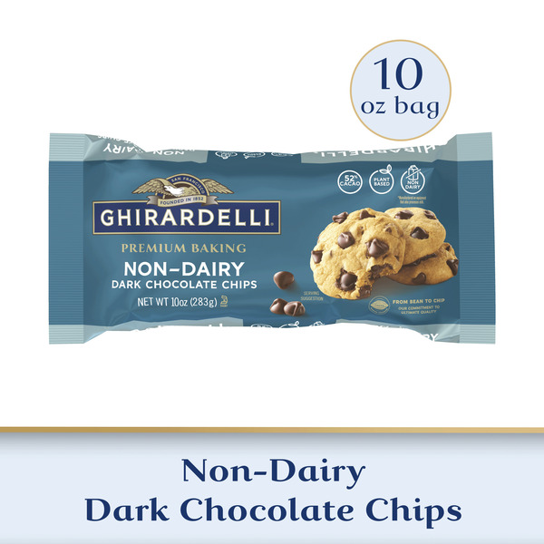 Cookies & Cakes Ghirardelli Non-Dairy Dark Chocolate Chips for Baking, Premium Baking Chips hero