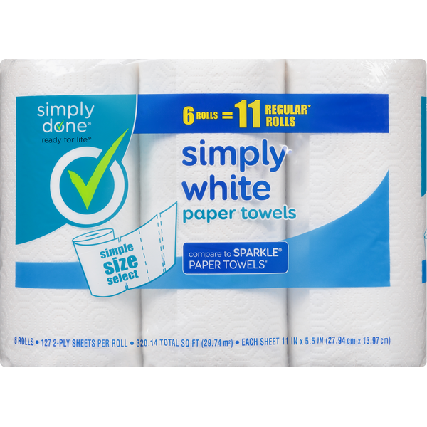 Paper Goods Simply Done Paper Towels, Simply White, Simple Size Select, 2-Ply hero