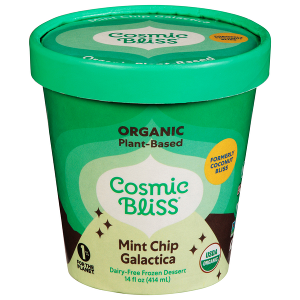 Frozen Dessert Cosmic Bliss Organic, Plant-Based Mint Chip Galactica hero