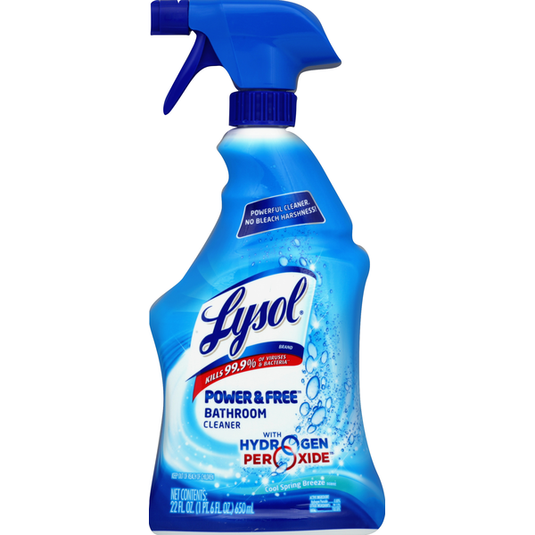 Cleaning Products Lysol Bathroom Cleaner, with Hydrogen Peroxide, Cool Spring Breeze Scent hero