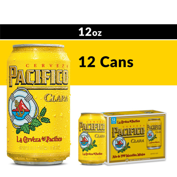 Beer Pacifico Clara Mexican Lager Import Beer Cans hero