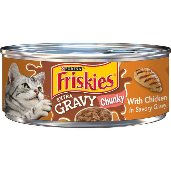 Cat Food & Care Purina Friskies Gravy Wet Cat Food, Extra Gravy Chunky With Chicken in Savory Gravy hero