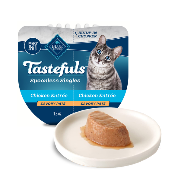 Cat Food Blue Buffalo Tastefuls Spoonless Singles Wet Cat Food, Chicken, Twin Pack Cups hero