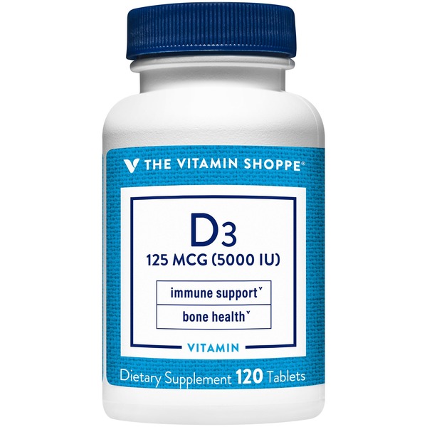 Vitamin D The Vitamin Shoppe Vitamin D3 - 5,000 IU (120 Tablets) hero