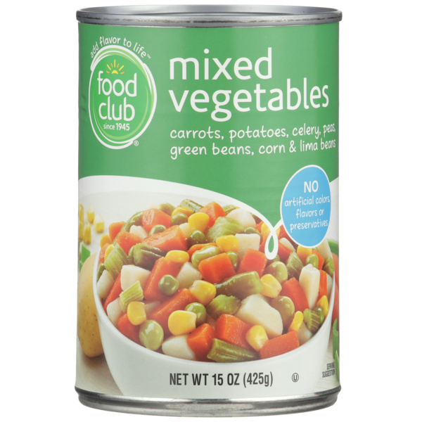 Canned & Jarred Vegetables Food Club Mixed Vegetables Carrots, Potatoes, Celery, Peas, Green Beans, Corn & Lima Beans hero