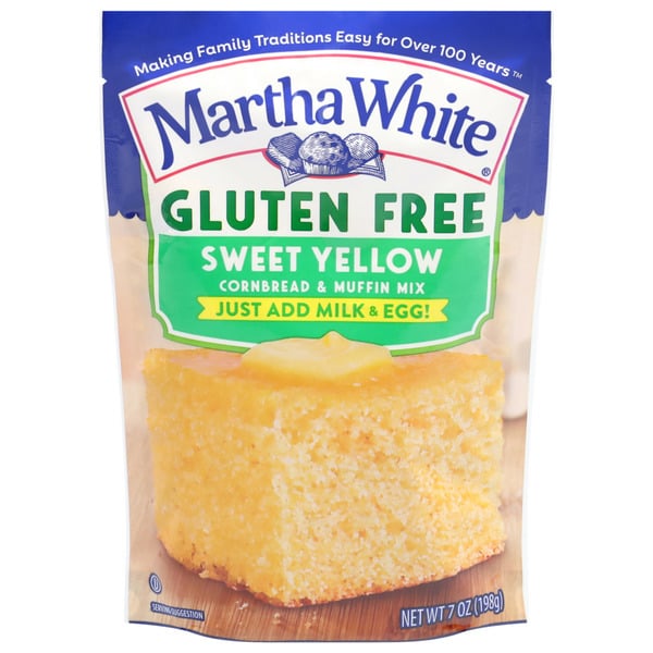 Doughs, Gelatins & Bake Mixes Martha White Sweet Yellow Gluten Free Cornbread Mix hero