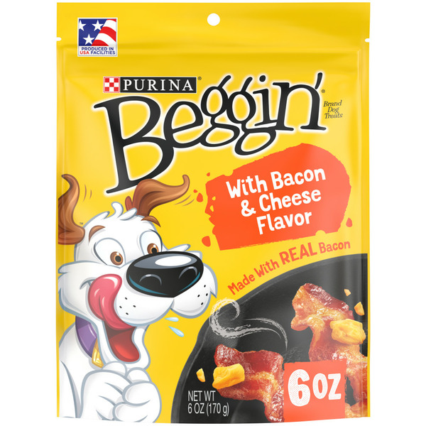 Water, Seltzer, Sparkling Water Purina Beggin' Strips With Real Meat Dog Training Treats With Bacon and Cheese Flavors hero