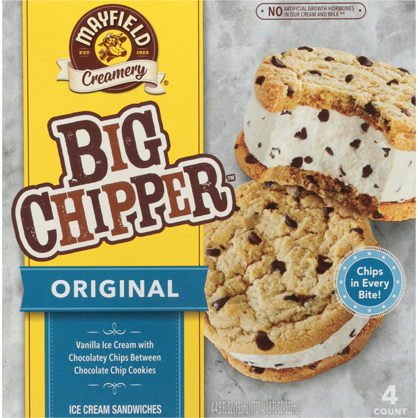 Mayfield Dairy Farms Original Chocolate Chip Cookies Ice Cream Sandwich hero