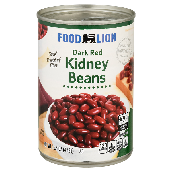 Canned Meals & Beans Food Lion Kidney Beans, Dark Red hero