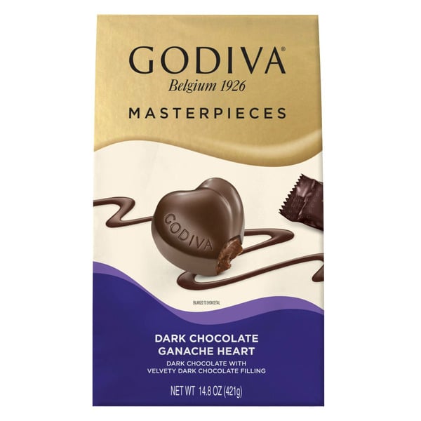 Chocolate GODIVA Masterpieces Dark Chocolate With Ganache Heart-Shaped Candies hero