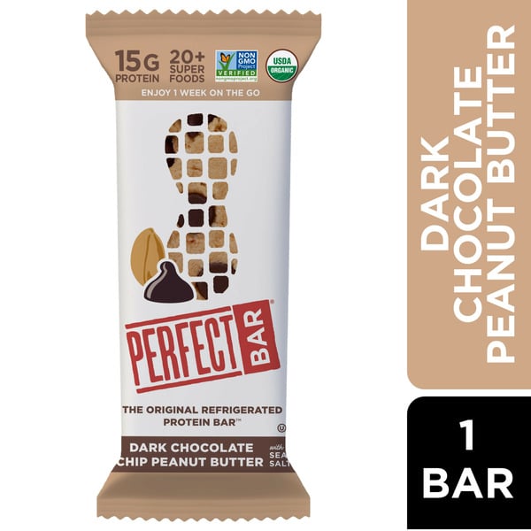 Refrigerated Energy Bars Perfect Snacks Dark Chocolate Chip Peanut Butter Protein Bar, Gluten-Free hero