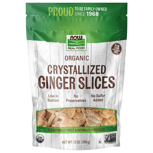 Nuts, Seeds & Dried Fruit NOW Ginger Slices, Crystallized & Organic hero