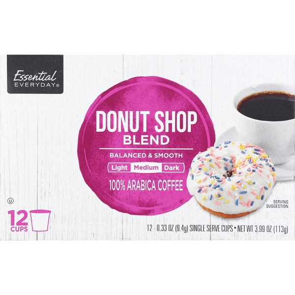 Coffee Essential Everyday Coffee, 100% Arabica, Medium Roast, Donut Shop Blend, Single Serve Cups hero