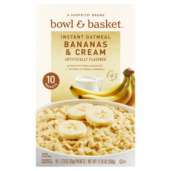 Hot Cereal & Pancake Mixes Bowl & Basket Bananas & Cream Instant Oatmeal hero