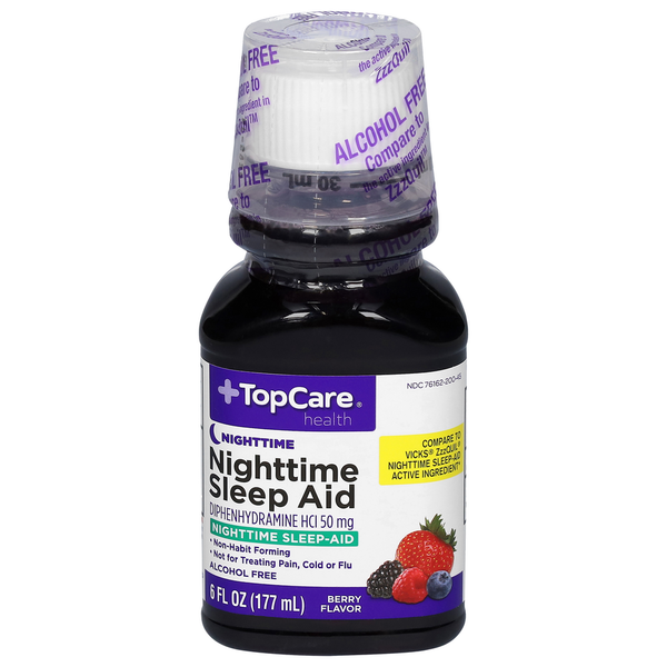 Stress & Sleep Aids TopCare Nighttime Sleep Aid, 50 mg, Berry Flavor hero