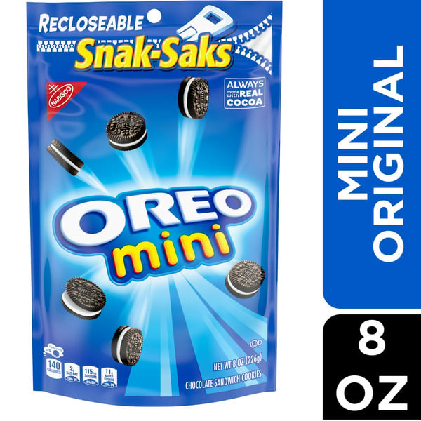 Cookies & Cakes Oreo Mini Chocolate Sandwich Cookies, Snak-Saks hero