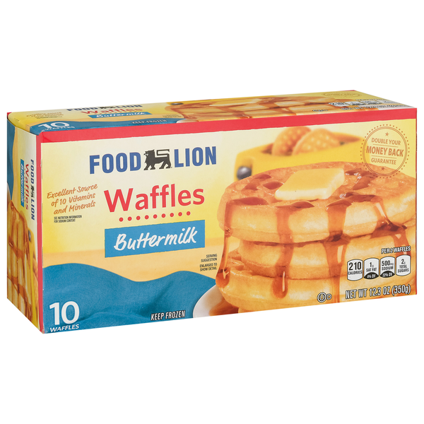 Frozen Breakfast Food Lion Waffles, Buttermilk hero