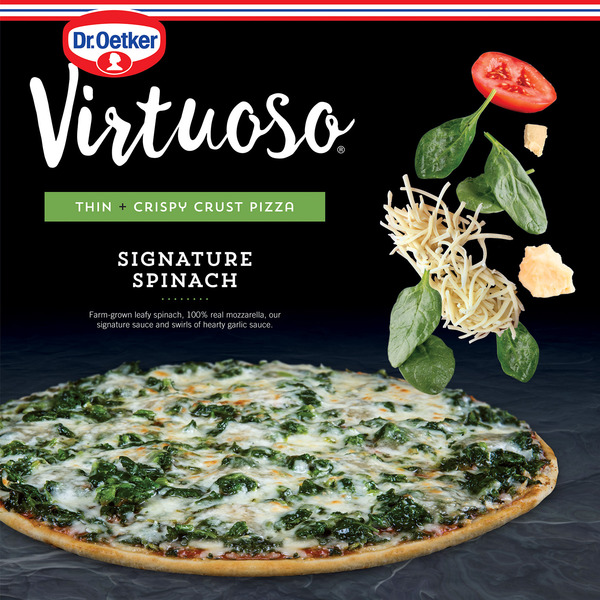 Frozen Pizza Dr. Oetker Virtuoso Pizza Signature Spinach, Thin + Crispy hero